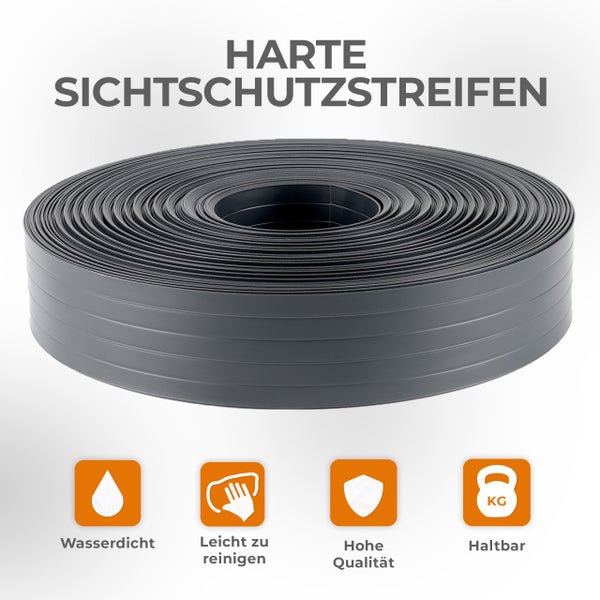Rolle mit harten Sichtschutzstreifen