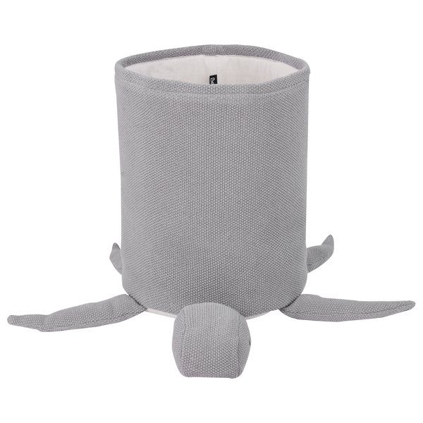 Grauer Strick-Aufbewahrungskorb in Form einer Schildkröte