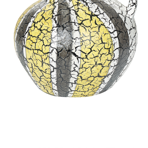 Dekorative Vase mit Streifenmuster und Risseffekt