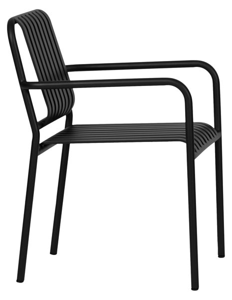 Stella Gartenstuhl stapelbar, schwarz. 2er Set