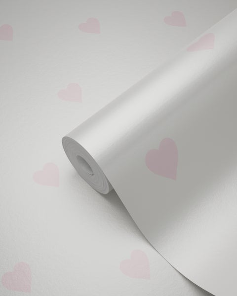 Origin Wallcoverings Tapete Herzchen Weiß und Rosa - 53 cm x 10.05 m - 347705