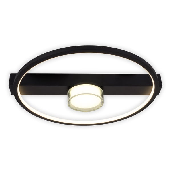 LED Deckenleuchte CIMO aus schwarzem Metall und Kunststoff, 40 cm lang, dimmbar per Wandschalter