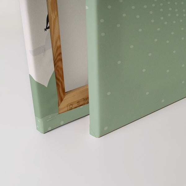 Detailansicht einer Leinwand mit Holzrahmen