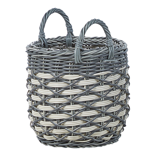 Set mit 3 Blumentöpfen GEFIRA Polyrattan 31/39/49 cm Grau