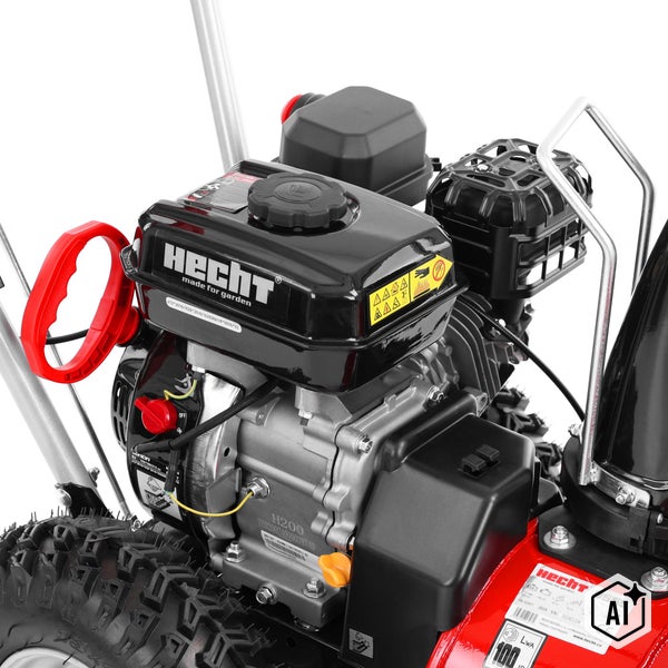 Hecht Benzinmotor H200 für Schneefräse Modell 9555 mit Seilzugstarter und Sicherheitshinweisen