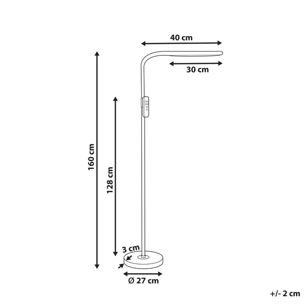 LED Stehlampe ARIES mit Dimmer Metall Schwarz