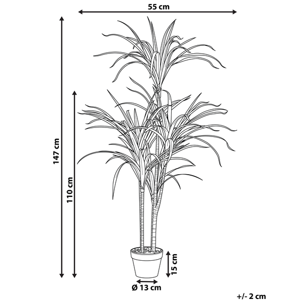 Kunstpflanze DRACAENA ANITA 147 cm Grün