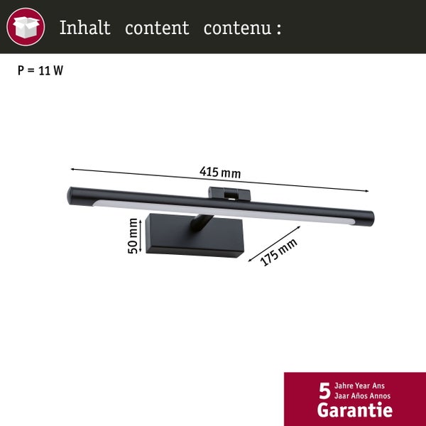 LED Bilderleuchte Mingo 3000K 510lm 230V 9,5W Schwarz