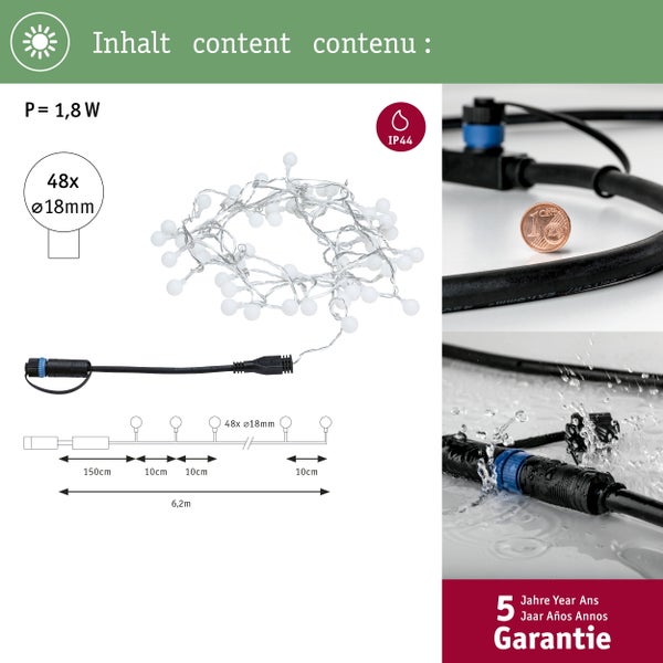 Lichterkette mit 48 Leuchten und 6,2 Meter Länge