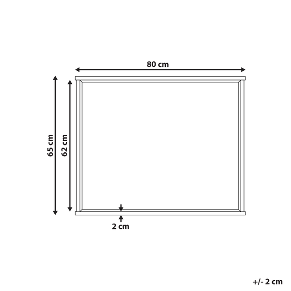 Produktabmessungen: 80 mal 65 mal 2 Zentimeter