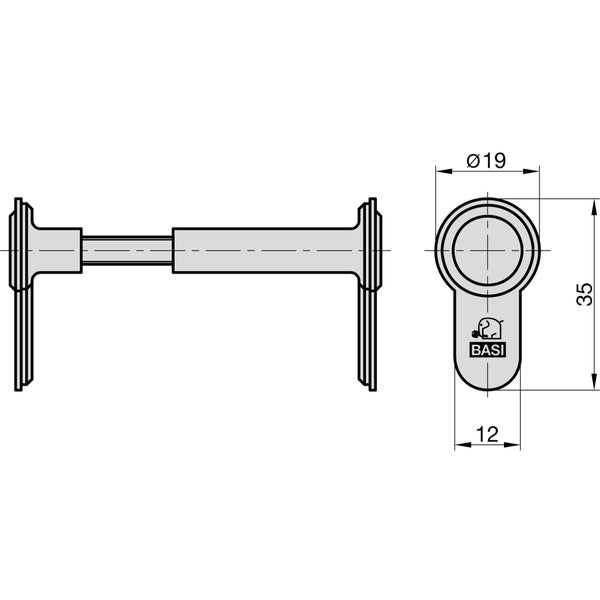 BASI Blindzylinder Variabel BZV 100 Individuell einstellbar Einstellbereich 45 - 125 mm Matt vernickelt Befestigungsschraube inklusive