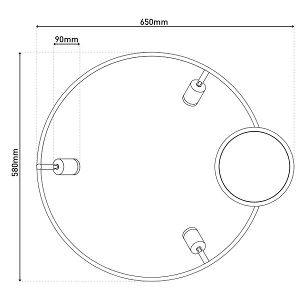 LED Deckenleuchte TRISTAN, moderne Deckenlampe aus Metall und Kunststoff in Stahl-blank, die LEDs sind  fest verbaut. Mit ca. 58 cm  Ødie ideale Beleuchtung für Wohnzimmer, Esszimmer oder Küche.