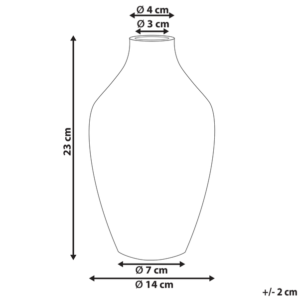Blumenvase HELIKE Steinzeug 23 cm Weiß