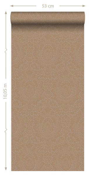 Origin Wallcoverings Tapete Ornamente Taupe und Bronze - 53 cm x 10.05 m - 345429
