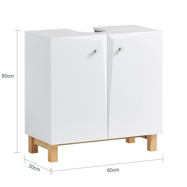 Waschbeckenunterschrank aus Holz, 60 mal 60 mal 30 Zentimeter