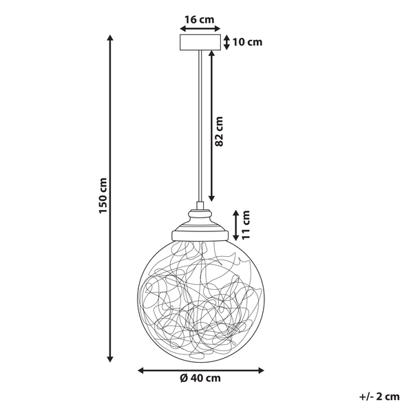 Hängeleuchte BENI Glas Silber