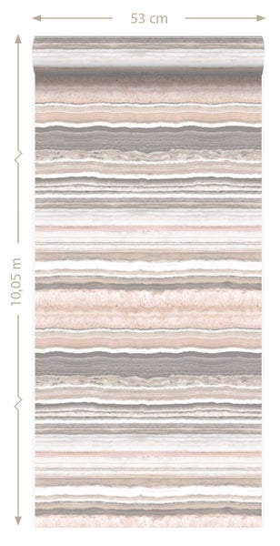 Origin Wallcoverings Tapete Marmor-Optik Pfirsichrosa und Beige - 53 cm x 10.05 m - 337236