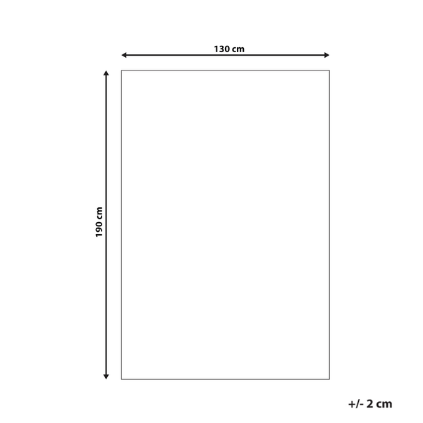 Produktabmessungen: 130 cm breit und 190 cm hoch