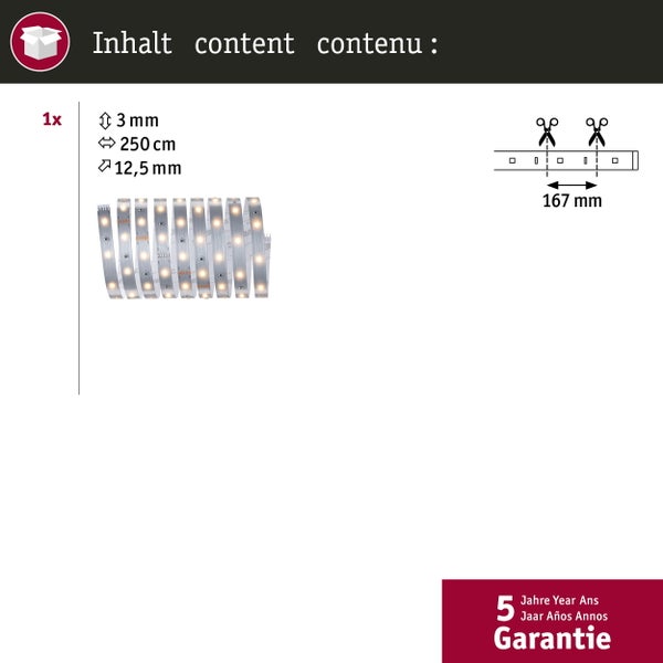 Moderne Küche mit MaxLED 250 LED Strip für dekorative Beleuchtung.