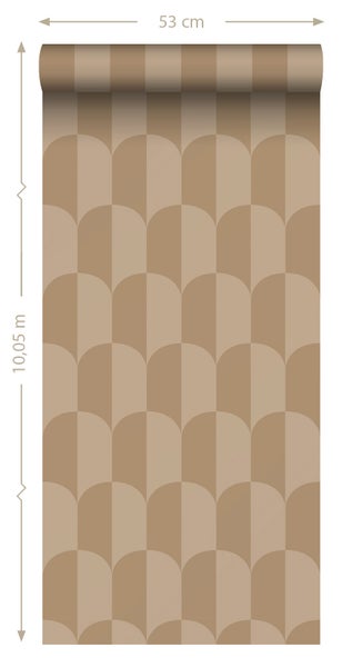 ESTAhome Tapete Art Decó Muster Beigebraun - 50 x 900 cm - 131233
