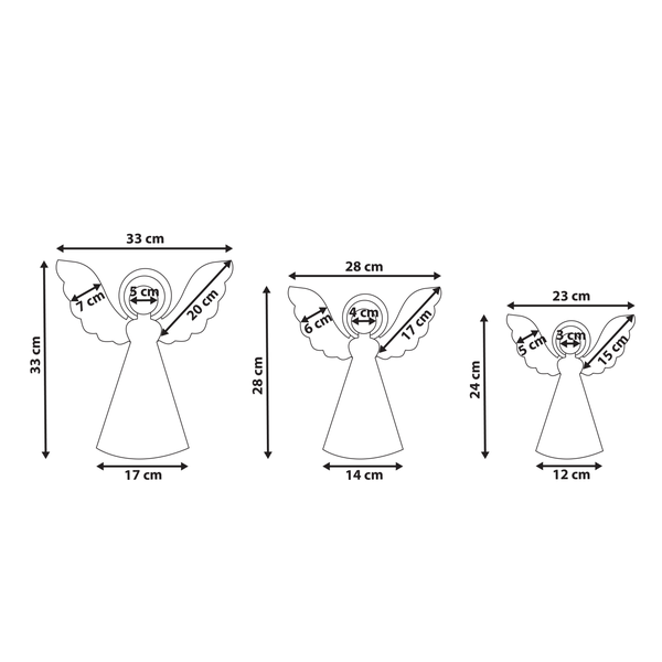Engel Kontur mit Maßangaben