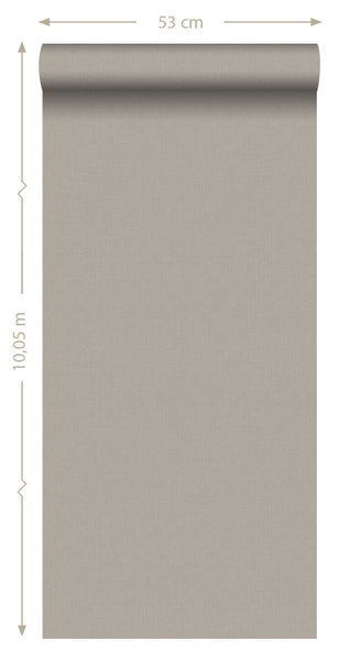 ESTAhome Tapete Leinen-Optik Taupe - 53 cm x 10.05 m - 127645