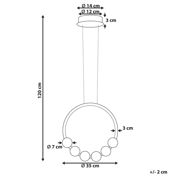 LED Hängeleuchte FANE Metall Gold