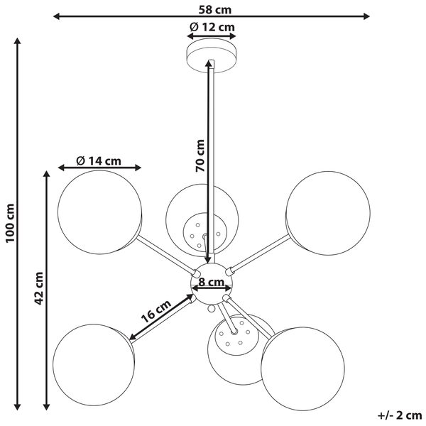 Deckenlampe ADAWRO Metall Schwarz / Weiß