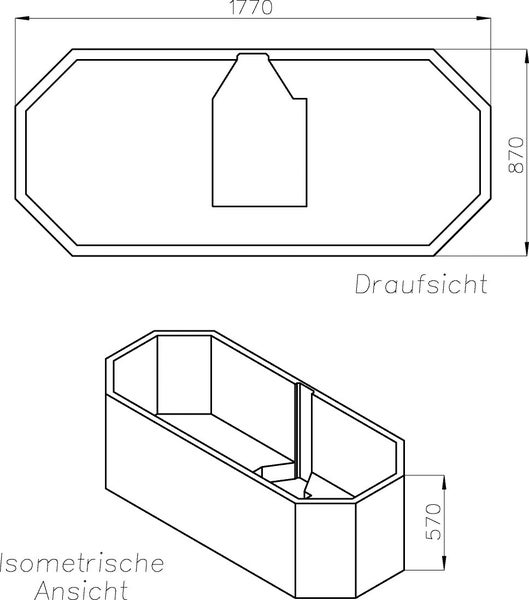 Calmwaters® - Exclusive - Badewannenträger aus Styropor für 8-Eck-Badewannen in 180 x 90 cm - 03AX3363