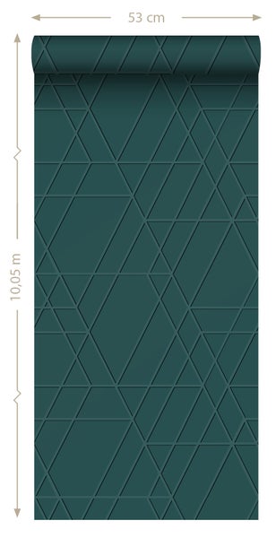 ESTAhome Tapete 3D-Muster dunkles Petrolblau - 50 x 900 cm - 139604