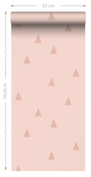 ESTAhome Tapete grafische Dreiecke Rosa - 53 cm x 10.05 m - 139726