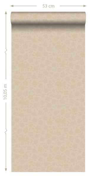 Origin Wallcoverings Tapete Blumen Altweiß - 53 cm x 10.05 m - 345437