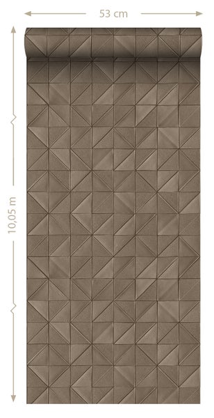 ESTAhome Tapete 3D-Muster Braun - 50 x 900 cm - 139327