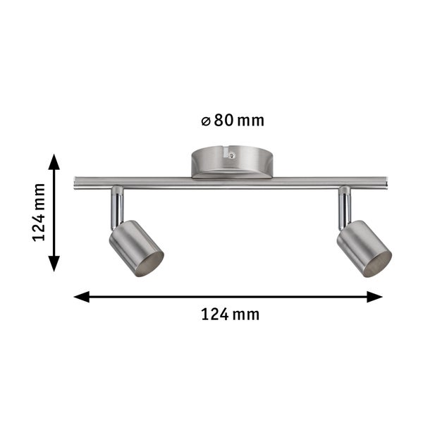 Spotlight Carolina GU10 230V max. 2x10W dimmbar Nickel matt