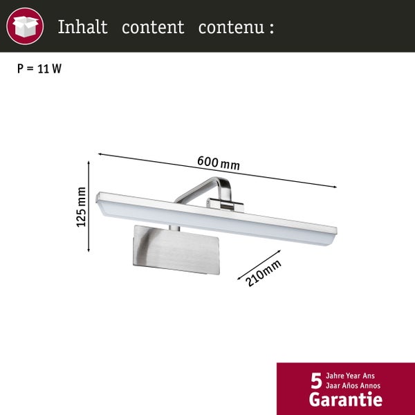 LED Bilderleuchte Renan 3000K 600lm 230V 9,5W Alu gebürstet