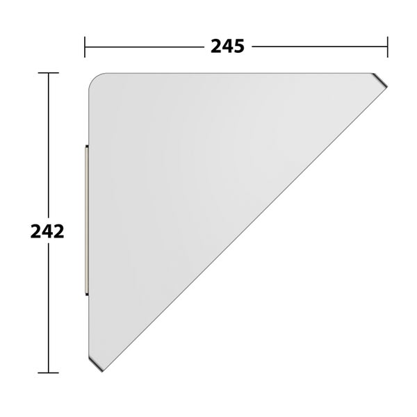 KEUCO Edition 400 Eck-Duschablage aus Aluminium, 24,5 x 24,2 cm, silber-eloxiert