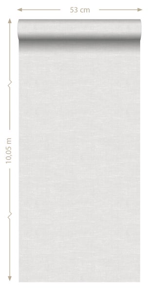 ESTAhome Tapete Leinen-Optik Hellgrau - 53 cm x 10.05 m - 148693