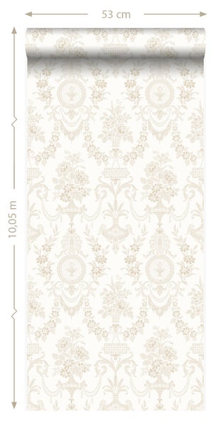 Origin Wallcoverings Tapete Ornamente Weiß - 53 cm x 10.05 m - 326134