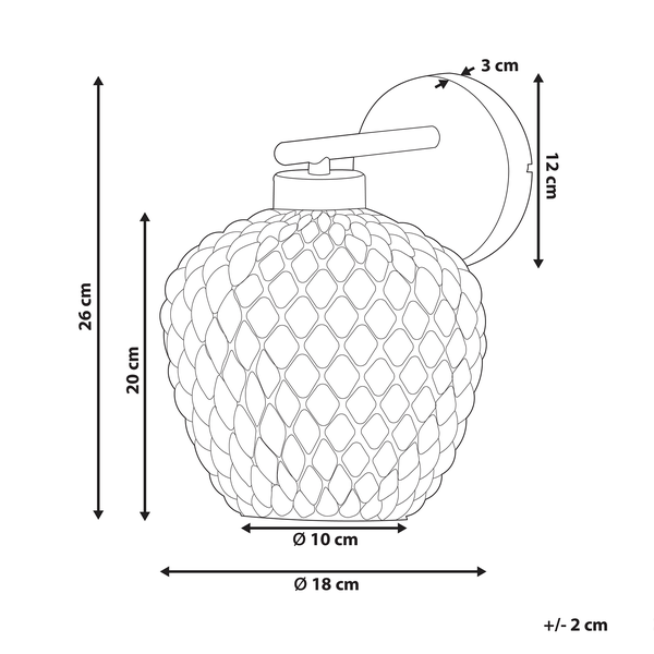 Wandlampe SHERRY Metall Grau