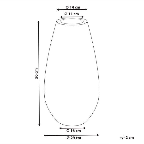 Dekovase AMFISA Keramik 50 cm Grün