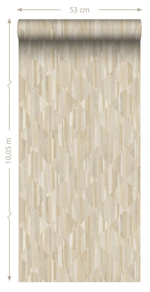 Origin Wallcoverings Tapete 3D Holzoptik Sandbeige - 50 x 900 cm - 347865