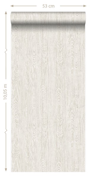 Origin Wallcoverings Tapete Holz-Optik Elfenbeinweiß - 53 cm x 10.05 m - 347554