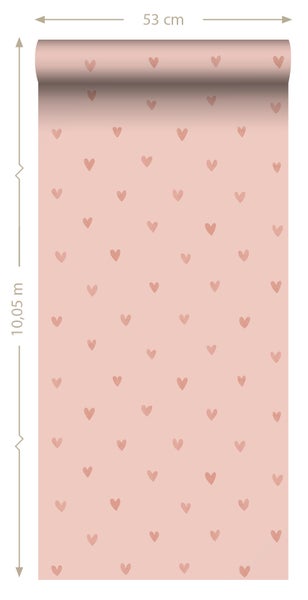 ESTAhome Tapete Herzchen Rosa - 53 cm x 10.05 m - 139768