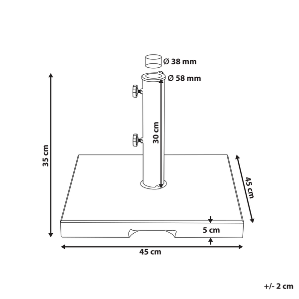 Sonnenschirmfuß CEGGIA Grau Quadratisch 25 kg