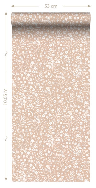 ESTAhome Tapete Blumen Terrakotta - 50 x 900 cm - 139880
