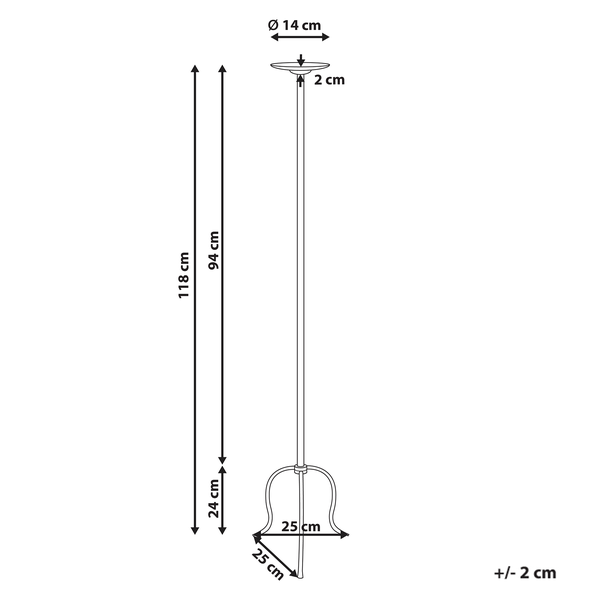 Technische Zeichnung einer Wetterfahne mit Maßangaben