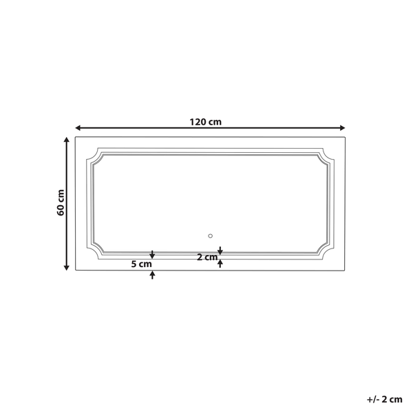 Zeichnung einer Duschwanne mit Maßangaben von 120 mal 60 Zentimetern