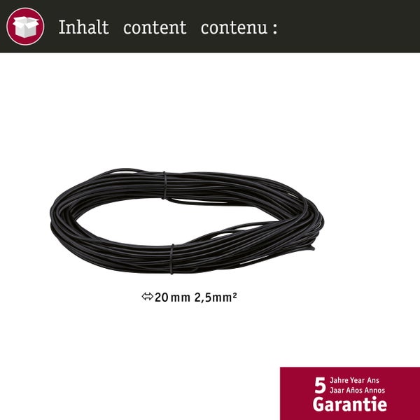 CorDuo Seilsystem Spannseil 20m 2,5qmm Schwarz