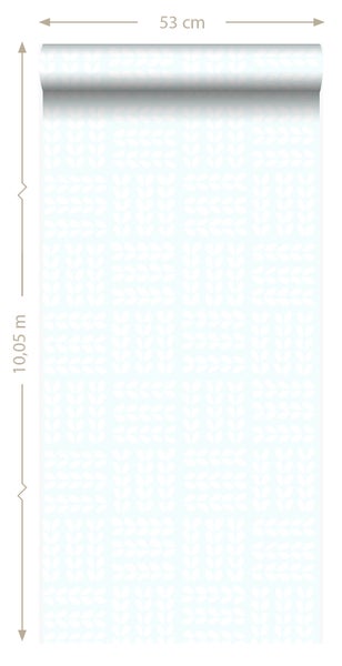 Origin Wallcoverings Tapete Blätter Hellblau und Weiß - 53 cm x 10.05 m - 347498