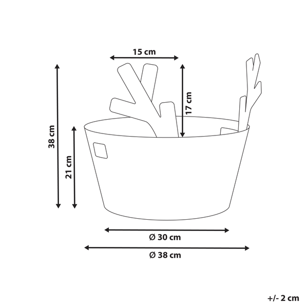 Abmessungen Korb mit Ästen